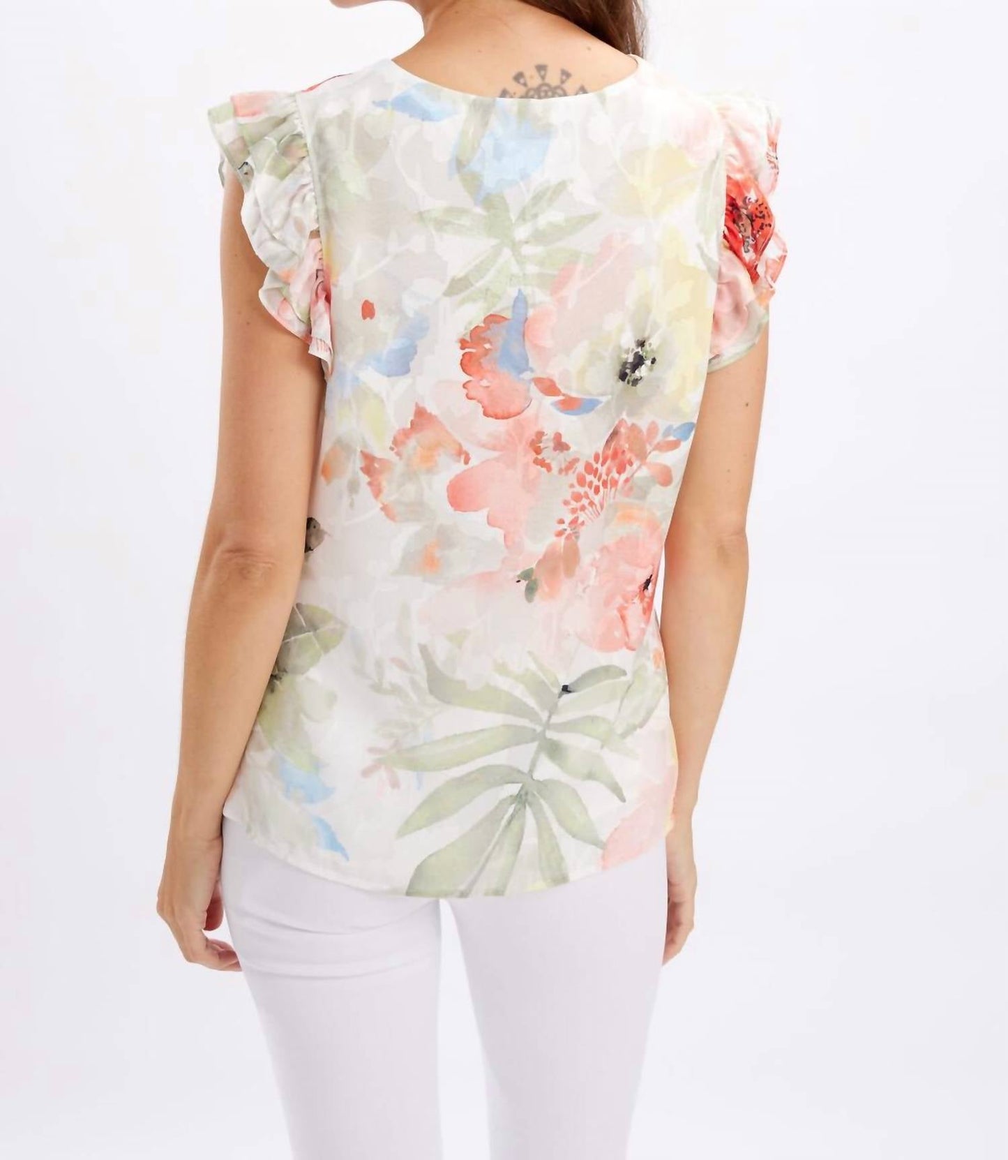 Frank Lyman - V-neck Floral Pullover