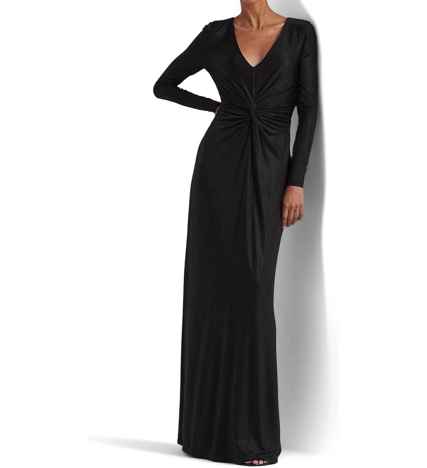 Ralph Lauren - TWIST FRONT FOIL PRINT JERSEY GOWN