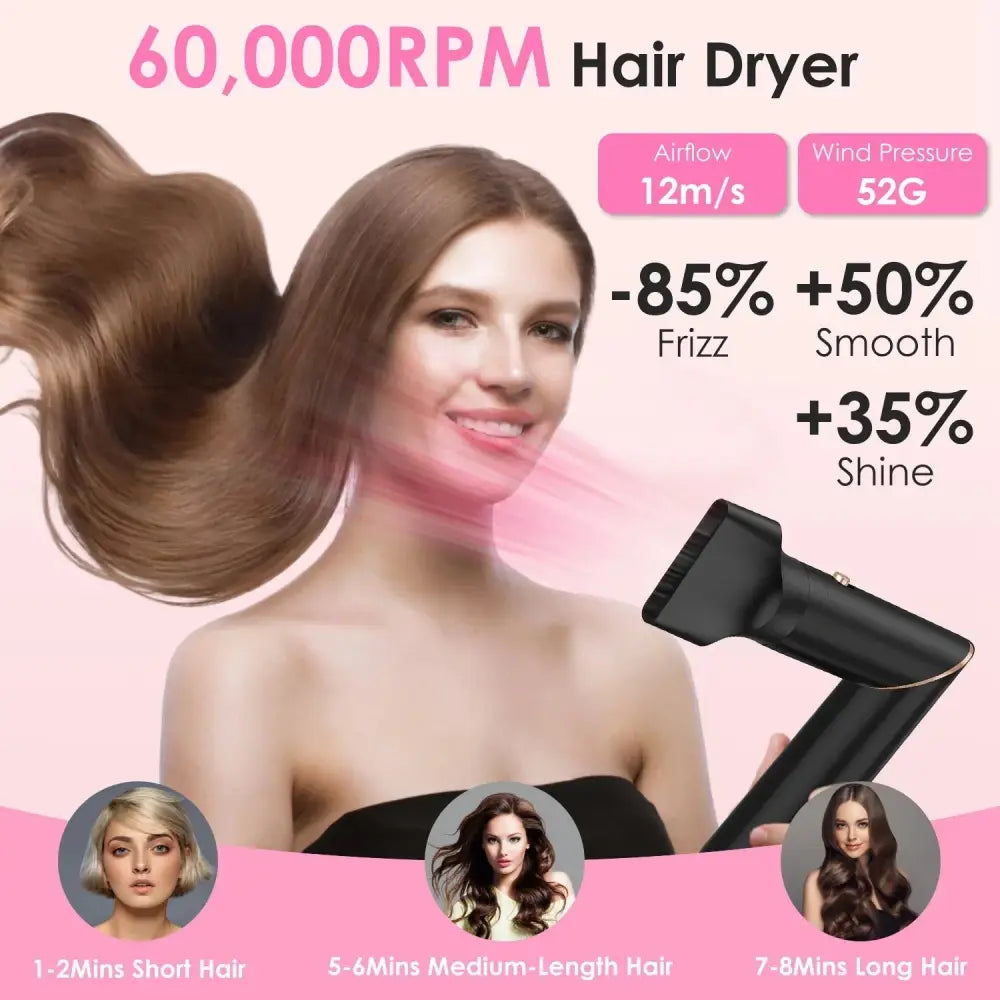5-in-1 Black and Gold Ionic Hot Air Styler Set