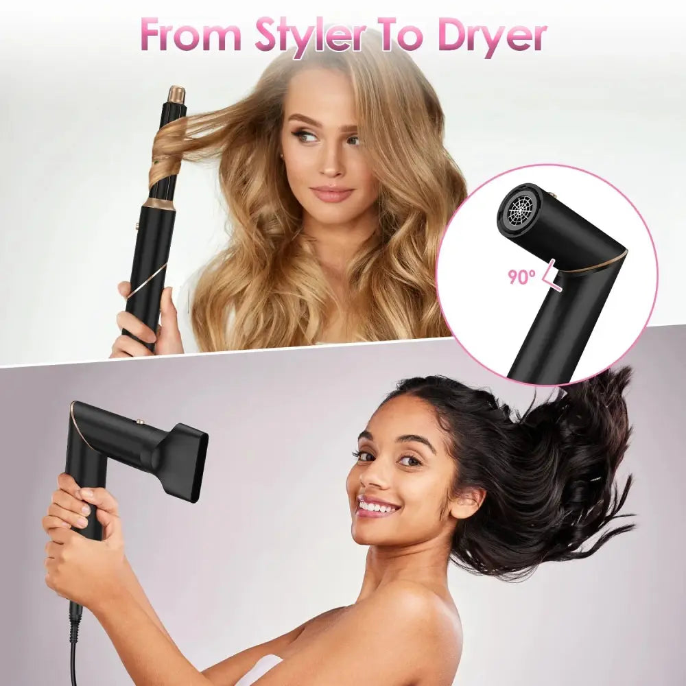 5-in-1 Black and Gold Ionic Hot Air Styler Set