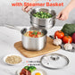 2.5 Qt Stainless Steel Saucepan with Steamer Basket