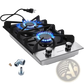 2 Burner Stainless Steel Gas Cooktop with Grates
