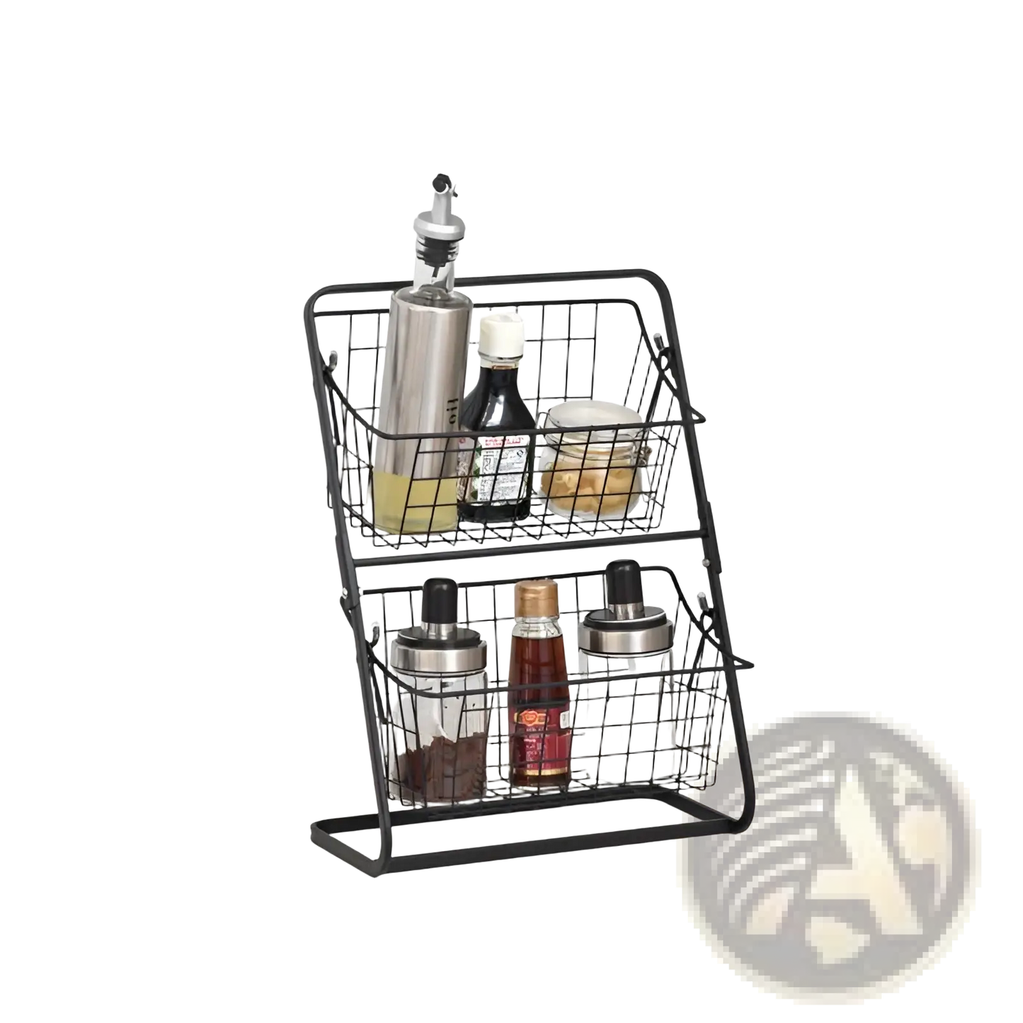 2 Tier Metal Wire Fruit Basket Kitchen Storage Rack