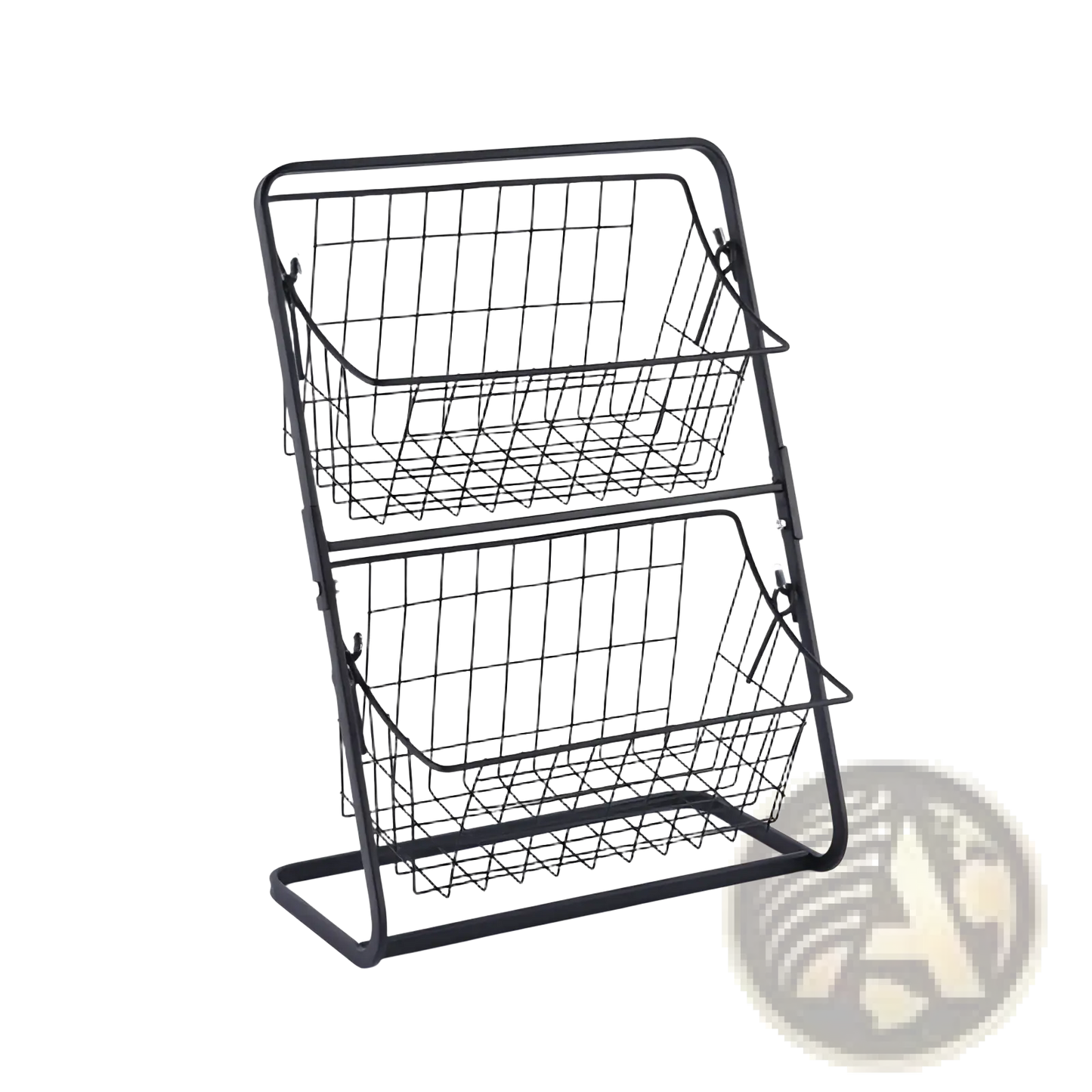 2 Tier Metal Wire Fruit Basket Kitchen Storage Rack