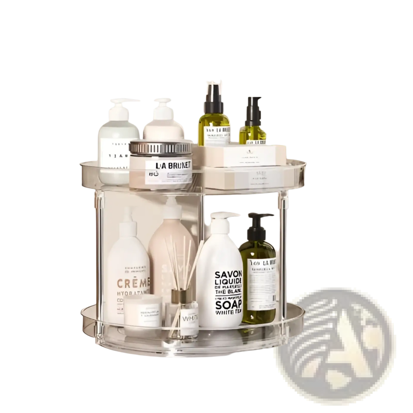 2-tier Rotating Spice Rack Clear Acrylic Turntable Pack of 2