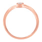14K Rose Gold Plated .925 Sterling Silver Miracle Set Diamond Ring (1/20 Cttw, J-K Color, I1-I2 Clarity) - Size 6