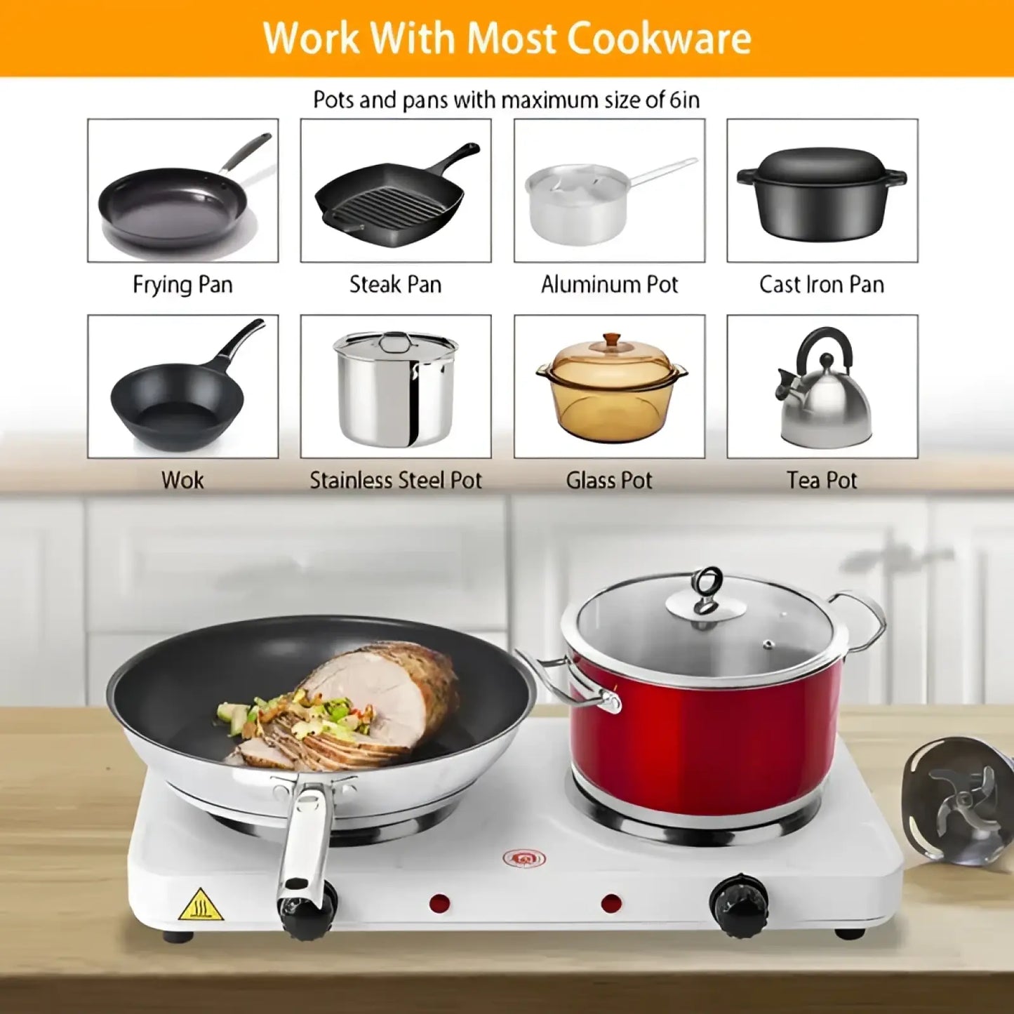 2000w Double Electric Burner Portable Dual Hot Plate