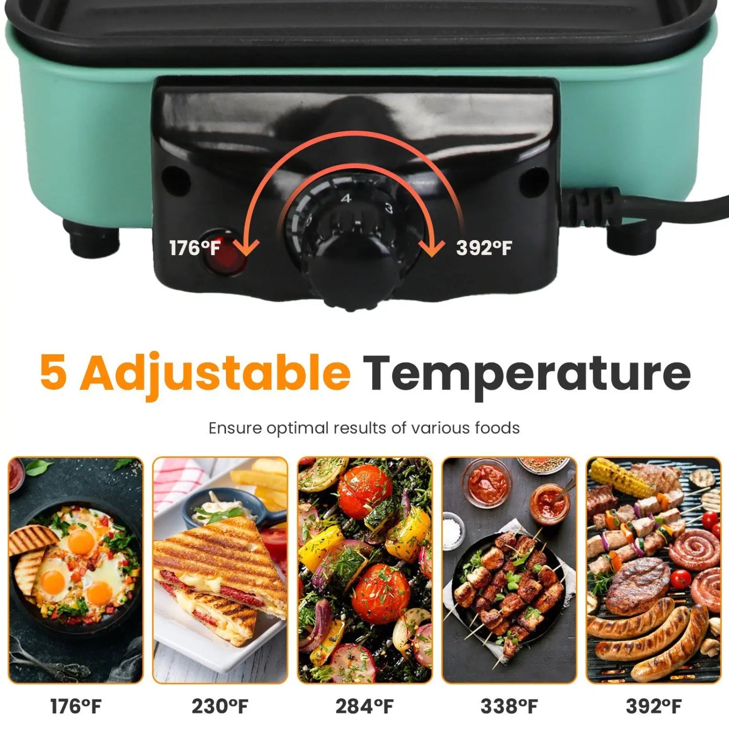 2000w Electric Indoor Grill with 3 Raclette Trays