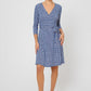 Leota Women's Perfect Wrap 3/4 Sleeve Dress Blue Size Small