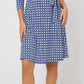 Leota Women's Perfect Wrap 3/4 Sleeve Dress Blue Size Small