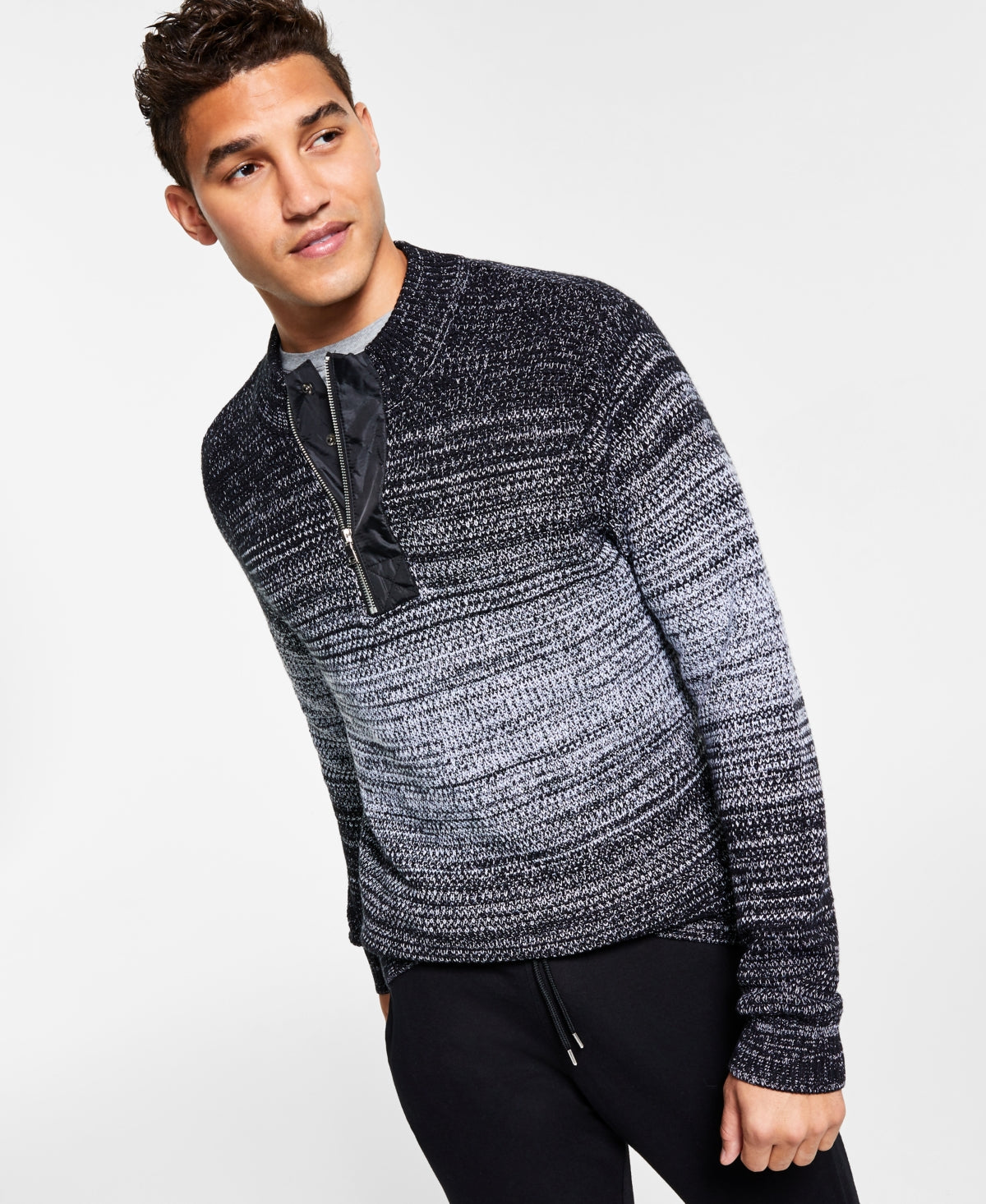 I.n.c. International Concepts Men's Quarter-Zip Ombre Sweater
