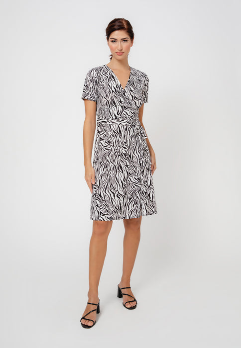 Leota Women's Perfect Wrap Cap Sleeve Dress Gray