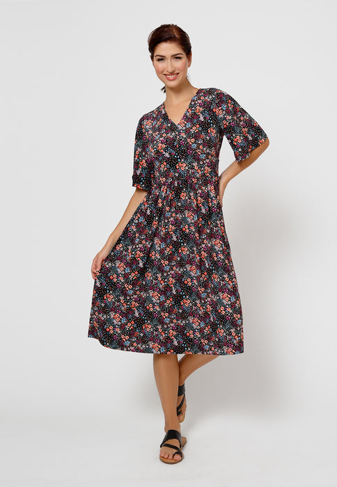 Leota Women's Zoe Dress In Confetti Floral Black