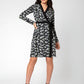 Leota Women's Kara Long Sleeve Wrap Dress Black