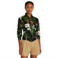 LAUREN Ralph Lauren Floral Charmeuse Lace-Up Blouse Multi