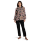 LAUREN Ralph Lauren Print Pleated Georgette Tie-Neck Blouse Black