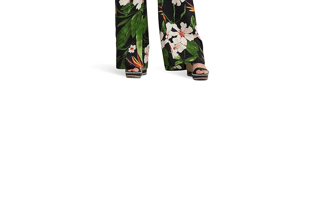 LAUREN Ralph Lauren Floral Satin Charmeuse Wide-Leg Pants Multi