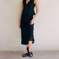 A.Ren - Woven Elastic Waist Long Linen Skirt