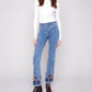 Charlie B - Colorfully Embroidered Flare Denim Pants