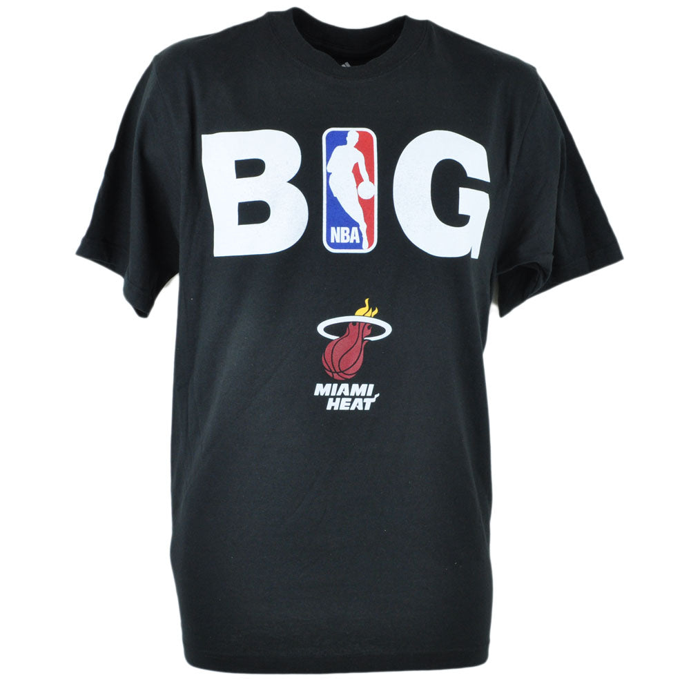 Adidas NBA Miami Heat BIG Tshirt Tee Black Adult Men Tshirt Tee MED Shirt