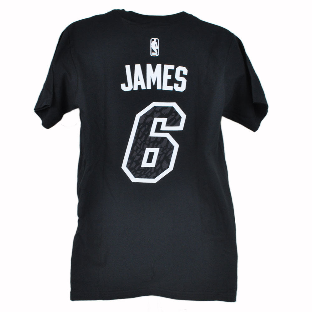 NBA Adidas Miami Heat LeBron King James 6 MVP Crackle Black Tshirt Tee