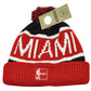 NBA '47 Brand HWC Miami Heat Calgary Red Cuffed Pom Beanie Knit Toque Skully Hat