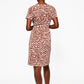 Leota Sweetheart Faux Wrap Dress in Leo Coral Almond ,  Brown