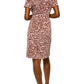 Leota Sweetheart Faux Wrap Dress in Leo Coral Almond ,  Brown