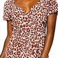 Leota Sweetheart Faux Wrap Dress in Leo Coral Almond ,  Brown