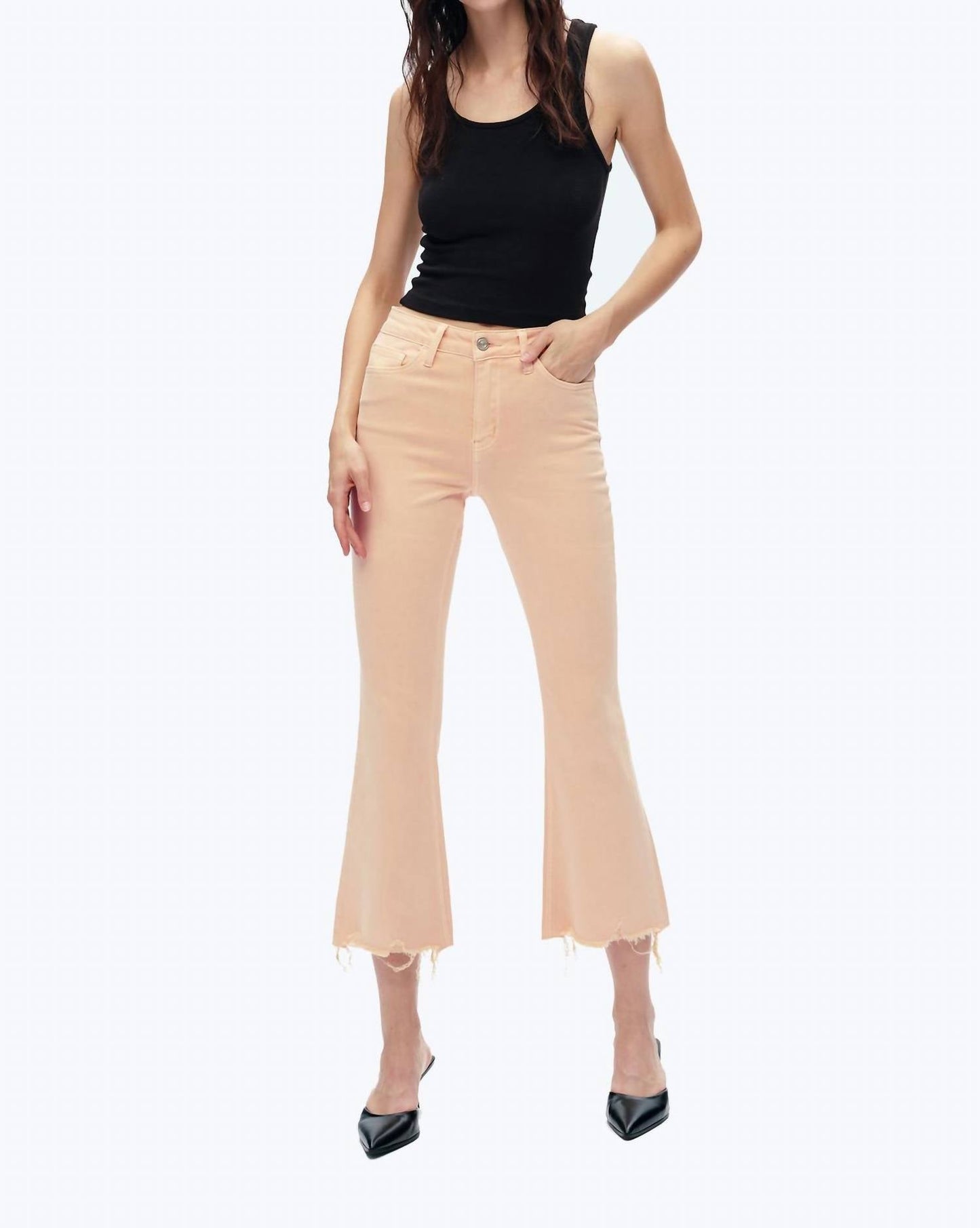 Bayeas - High Rise Vintage Crop Flare Denim Jeans