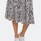 Leota Women's Mindy Skirt in Woodgrain Zebra Black Beauty Marshmallow Large Lord & Taylor White