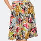 Leota Women's Mindy Skirt in Paradise Pop Black Multi Large Lord & Taylor Multi Size L