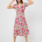 Leota Women's Amiya Midi Perfect Wrap Dress Pink