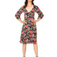 Leota Sweetheart Becca Dress Garden Party Black Multi