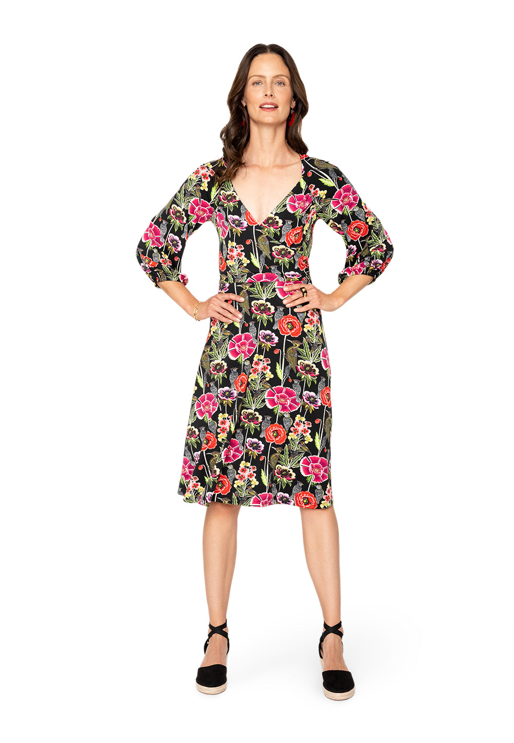 Leota Sweetheart Becca Dress Garden Party Black Multi