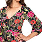 Leota Sweetheart Becca Dress Garden Party Black Multi