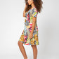लियोटा वीमेन मैसी शॉर्ट स्लीव जर्सी ड्रेस पीला
