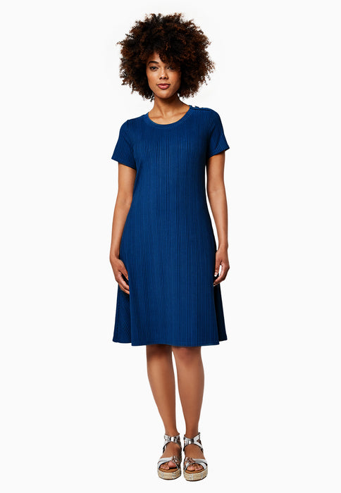 Leota Women's Maci In Rib Knit Dress Blue Size Small