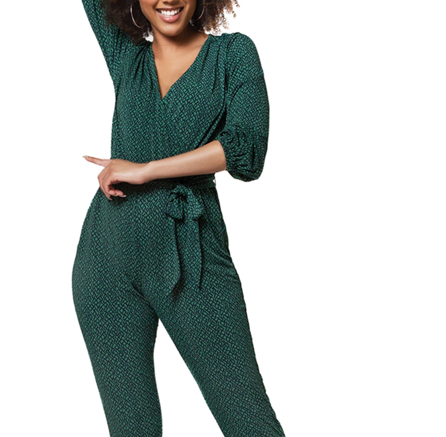 Leota Women's Gabby Geo Print Jumpsuit Green