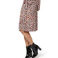 Leota Women's Mallory Animal Print Long Sleeve Dress Brown Size Medium