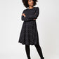 Leota Women's Lara In Diamond Lines Luxe Jacquard Dress Blue Size Small
