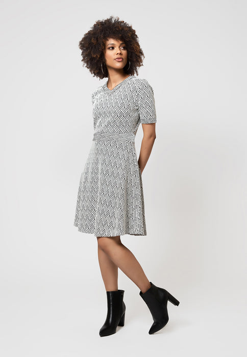 Leota Women's Lindsey In Ribbon Jacquard Dress  Gray