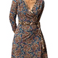 Leota Banded Perfect Wrap Dress Blue Size XXL
