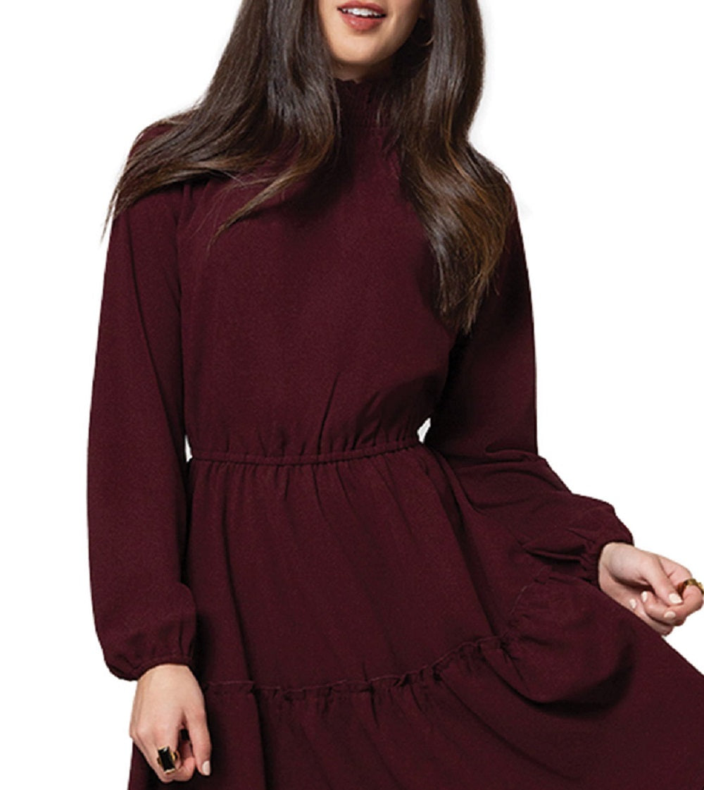 Leota Women's Olive Long Sleeve Dress Red Size XX-Large