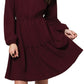 Leota Women's Olive Long Sleeve Dress Red Size XX-Large
