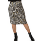 Leota Women's Kathy Ruched Zebra Print Skirt White Size Large