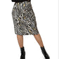 Leota Women's Kathy Ruched Zebra Print Skirt Black Size XX-Large