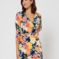 Leota Women's Perfect Wrap Maxi Dress Blue Size Medium