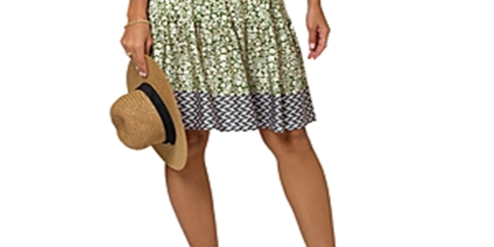 Leota Women's Kristen Floral Border Print Dress Green