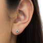 Sterling Silver Color Treated Princess Diamond Quad Stud Earring (1/2 cttw, Green Color, I1-I2 Clarity)